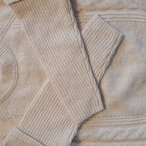 Madewell Havener Crewneck Cable Knit Oversized Boxy  Sweater Cream Wool Alpaca S - Picture 6 of 15